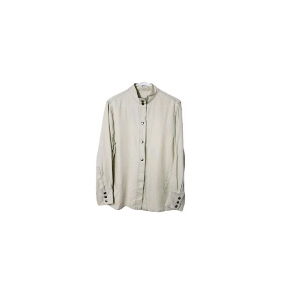 Enza Costa Womens Long Sleeve Top Shirt Button Down Tencel Size 3 - Picture 1 of 3